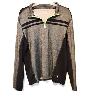 Men’s Fila Sport 1/4 Zip Pullover Sweatshirt Gray Size L Athletic Long Sleeve To